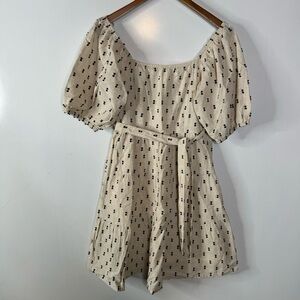 Sim & Sam Off the Shoulder Linen‎ Blend Mini Dress Size Large